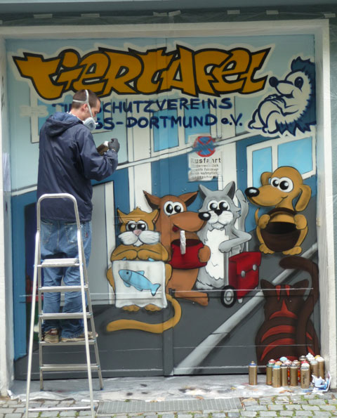 Eingangstor Tiertafel - Graffiti-Künstler Herrn Hendrik Stute